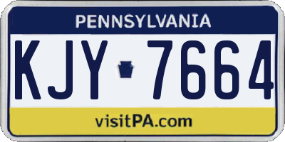 PA license plate KJY7664