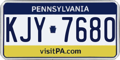 PA license plate KJY7680