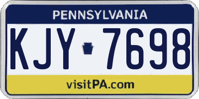 PA license plate KJY7698