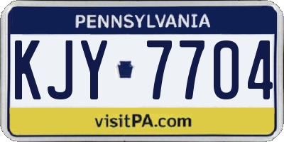 PA license plate KJY7704