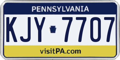 PA license plate KJY7707