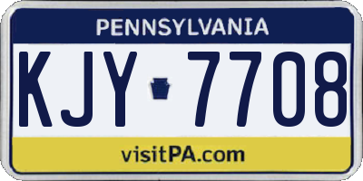 PA license plate KJY7708