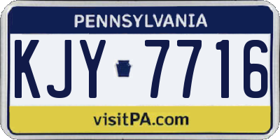 PA license plate KJY7716