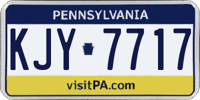 PA license plate KJY7717