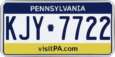 PA license plate KJY7722