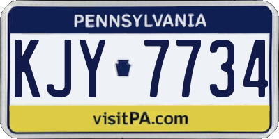 PA license plate KJY7734