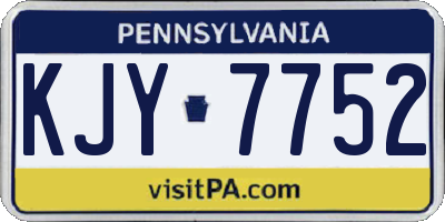PA license plate KJY7752
