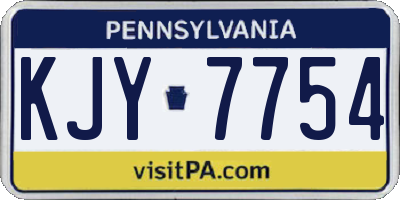 PA license plate KJY7754