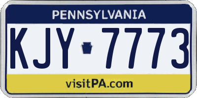 PA license plate KJY7773