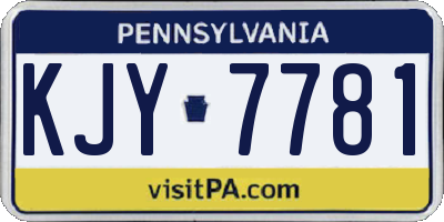 PA license plate KJY7781