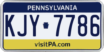 PA license plate KJY7786