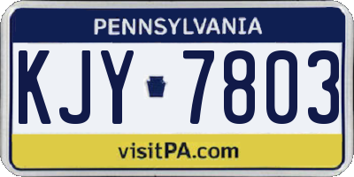 PA license plate KJY7803