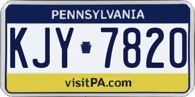 PA license plate KJY7820