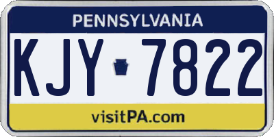 PA license plate KJY7822