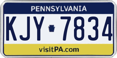 PA license plate KJY7834