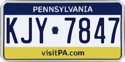 PA license plate KJY7847