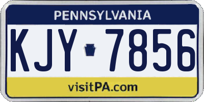 PA license plate KJY7856