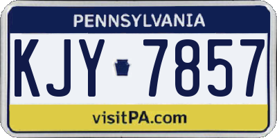 PA license plate KJY7857