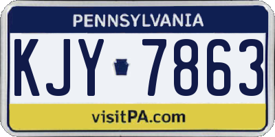 PA license plate KJY7863