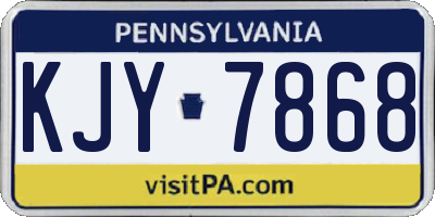 PA license plate KJY7868