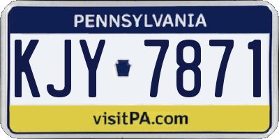 PA license plate KJY7871