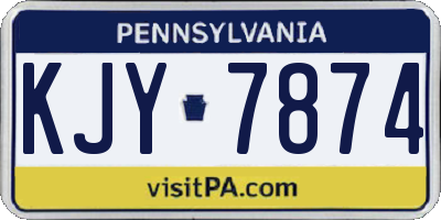 PA license plate KJY7874