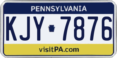 PA license plate KJY7876