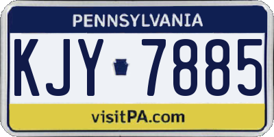 PA license plate KJY7885
