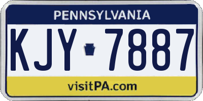 PA license plate KJY7887