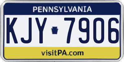 PA license plate KJY7906
