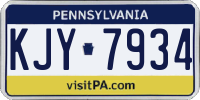 PA license plate KJY7934