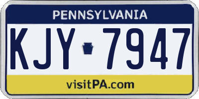 PA license plate KJY7947