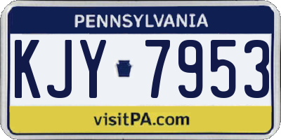 PA license plate KJY7953