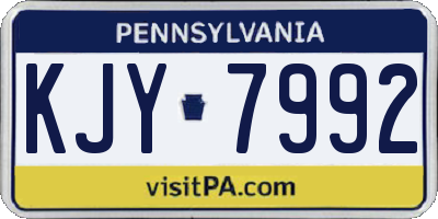 PA license plate KJY7992