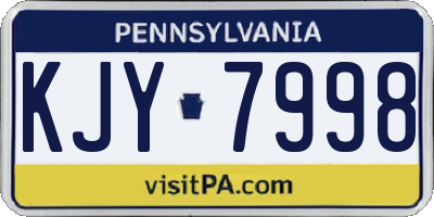 PA license plate KJY7998