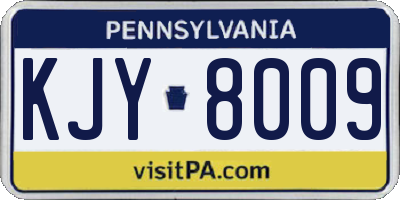 PA license plate KJY8009