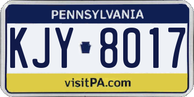 PA license plate KJY8017