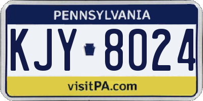 PA license plate KJY8024