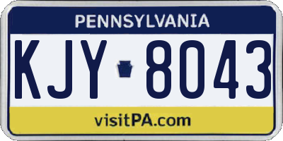 PA license plate KJY8043