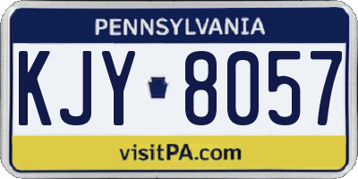 PA license plate KJY8057