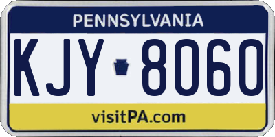 PA license plate KJY8060