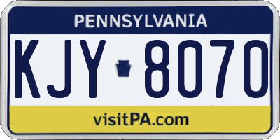 PA license plate KJY8070