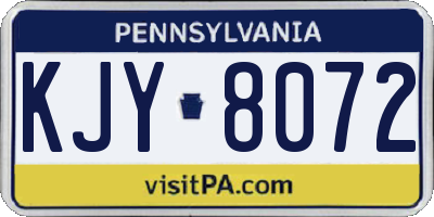 PA license plate KJY8072