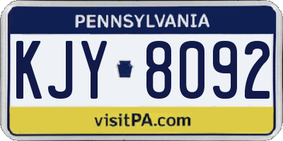 PA license plate KJY8092