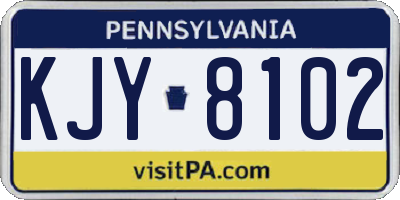 PA license plate KJY8102