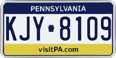 PA license plate KJY8109