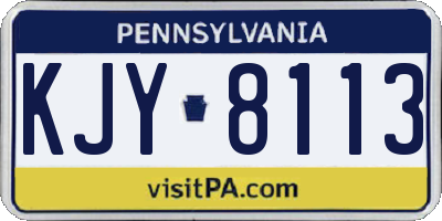 PA license plate KJY8113