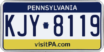 PA license plate KJY8119