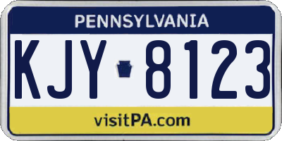 PA license plate KJY8123