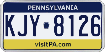 PA license plate KJY8126